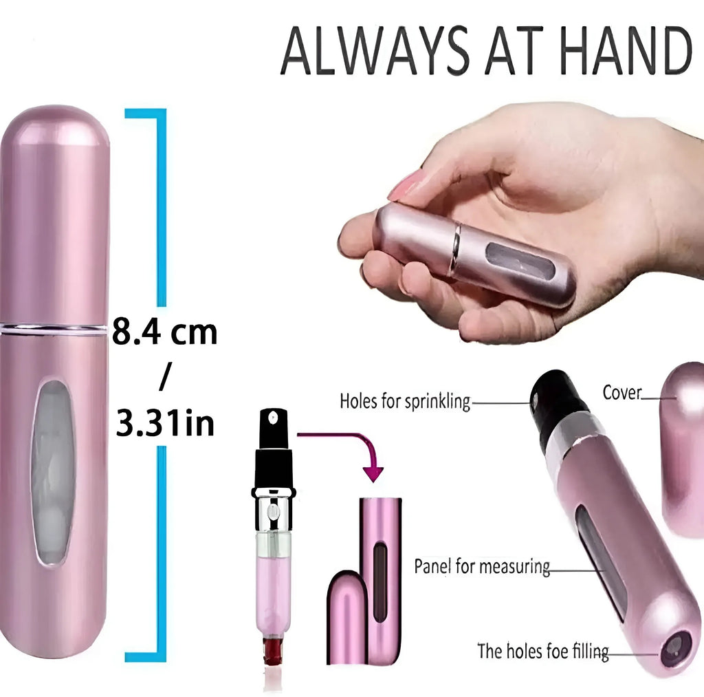 Pack of 4 Refillable 5ml Mini Perfume Spray Bottle - Portable Travel Cosmetic Container,Perfume Refillable Spray Bottles, 5ml Portable Mini Refillable Perfume, 5ml Tester Spray, Perfume Refill Bottle, Perfume for Men, Women, and Girls PROMISE TO SELL