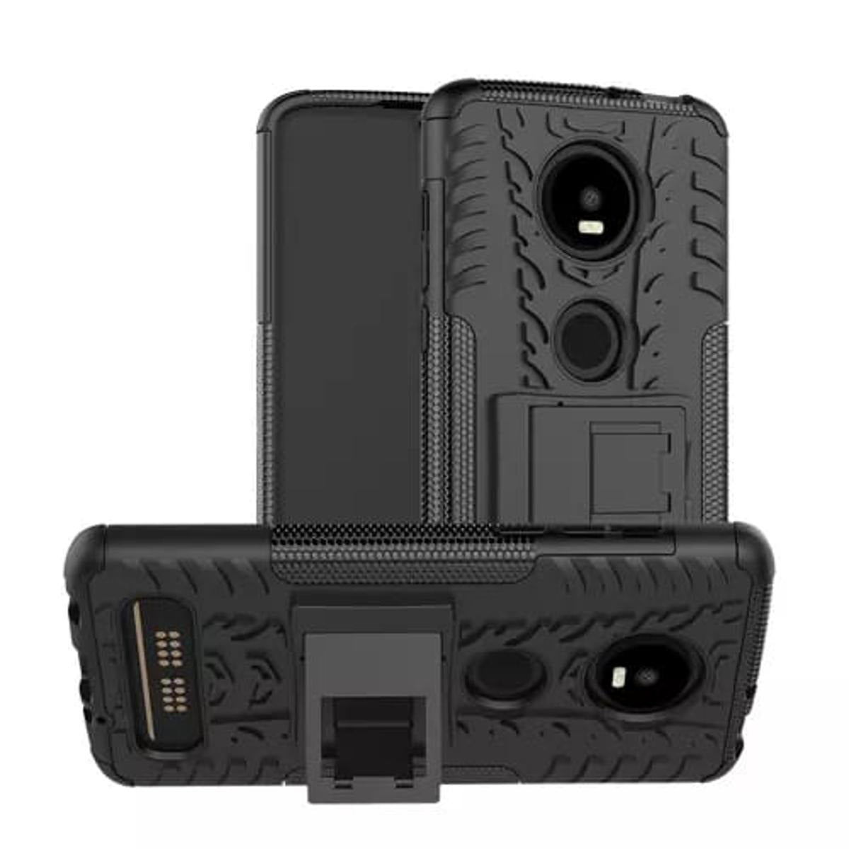 Motorola Moto Z4 Armor Case Hybrid Shock Proof Dual layer with kickstand Cover Moto Z4 Play / Z4 - Black