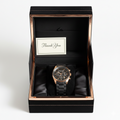 Premium Analog Men's Watch in Black Dial Chronograph With Date Display and Rubber Chain Strap | Golden Boys Fashion Casual Wristwatch - Free Delivery