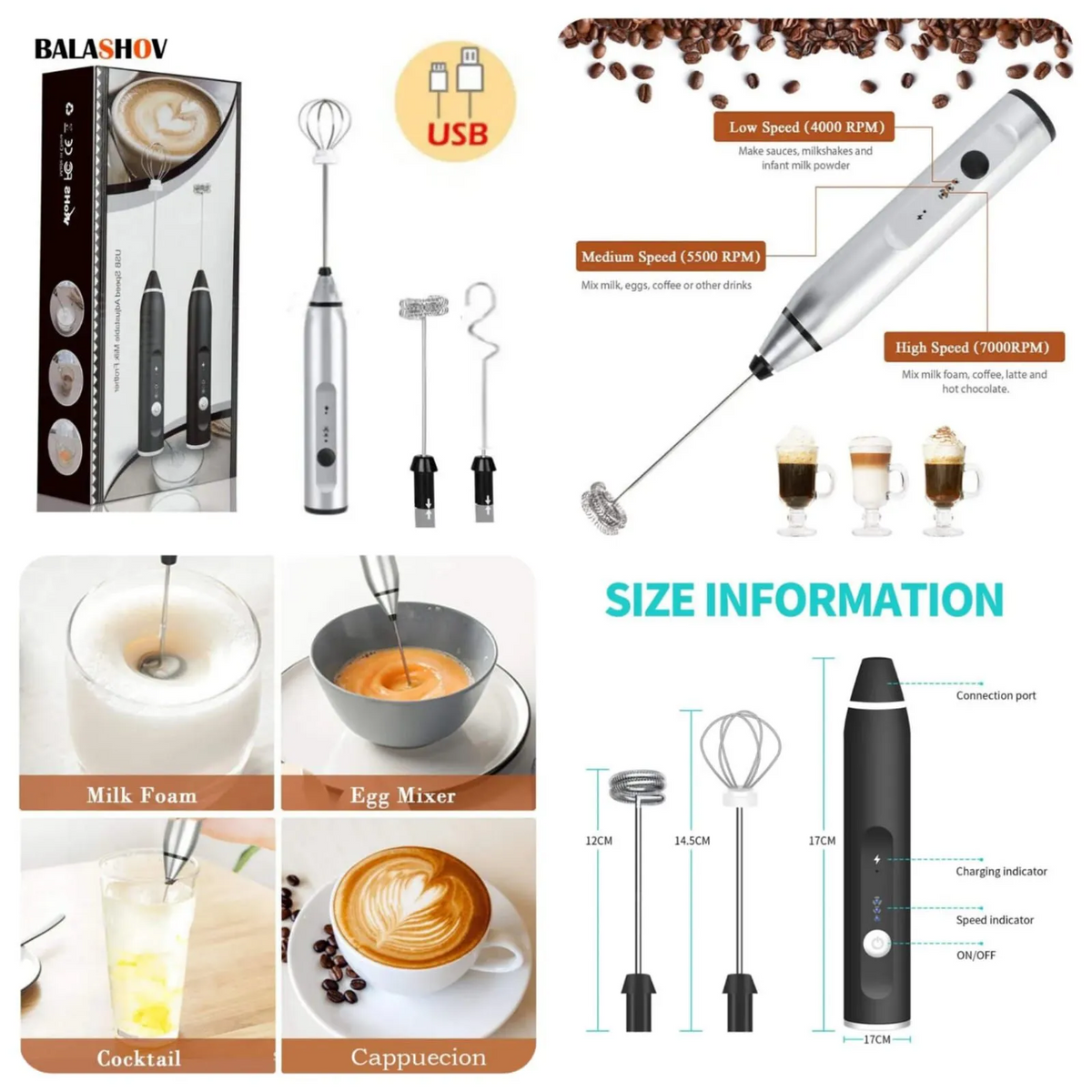 electric coffee beater - 2 in 1 high quality electric coffee beater and grinder rechargeable - electric coffee beater Milk Frothier & Former, Egg Beater, Cake Beater, Portable Hand Beater and mixer and USB connected and easily rechargeable